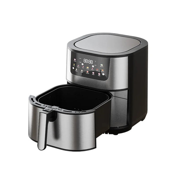 15L Large Capacity Stainless Steel Air Fryer Dual Heating Tubes Detachable Double Baskets Healthy Cooking Roast Bake Grill
