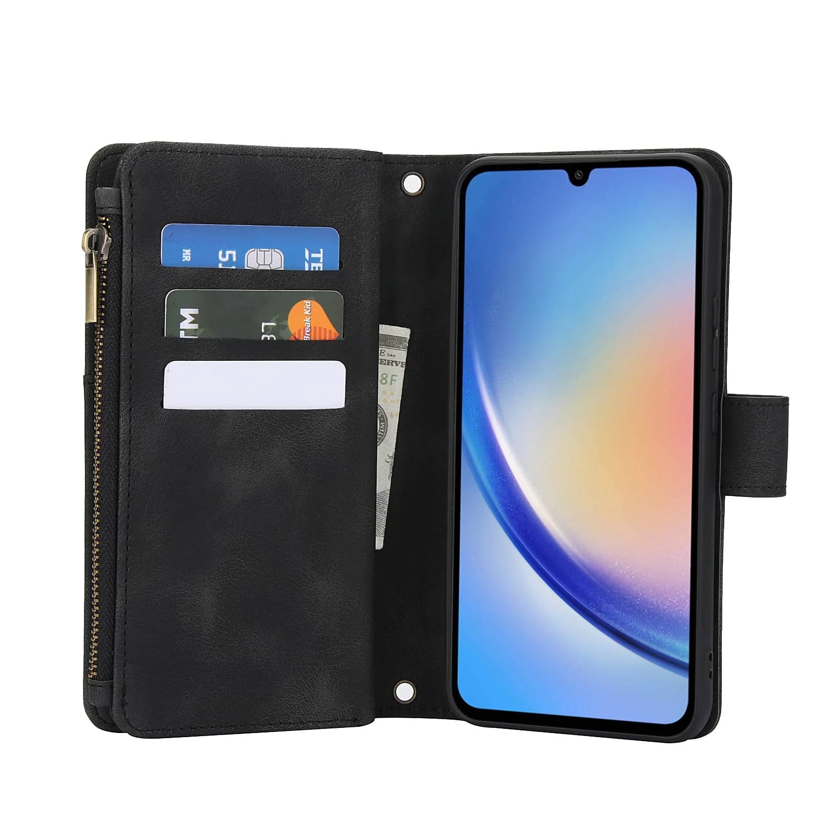 for Samsung Galaxy Case Wallet, Durable Leather Magnetic Buckle Flip Card Holder