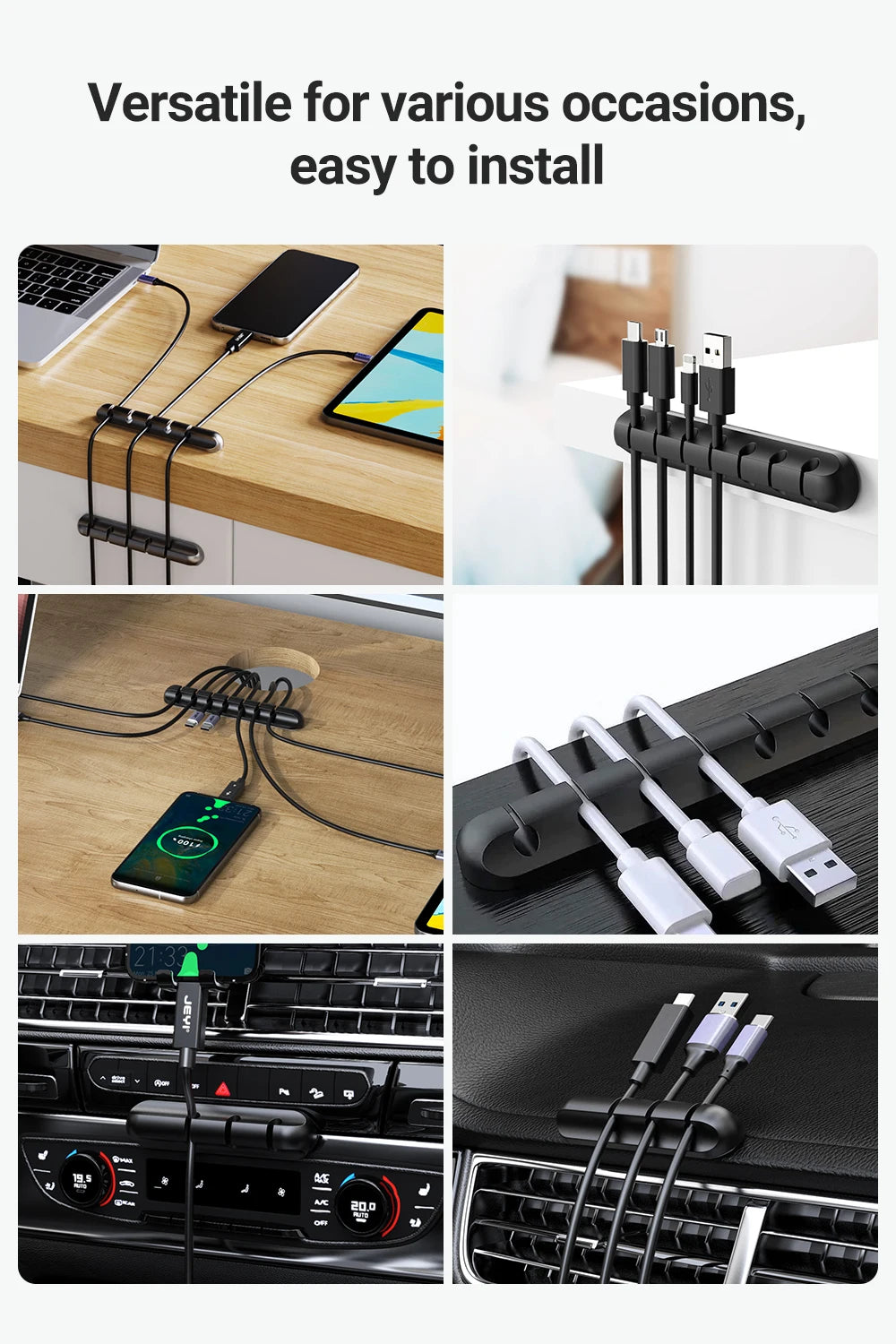Adhesive Cable Holder Clips Cord Management Wire Power Cord Mouse