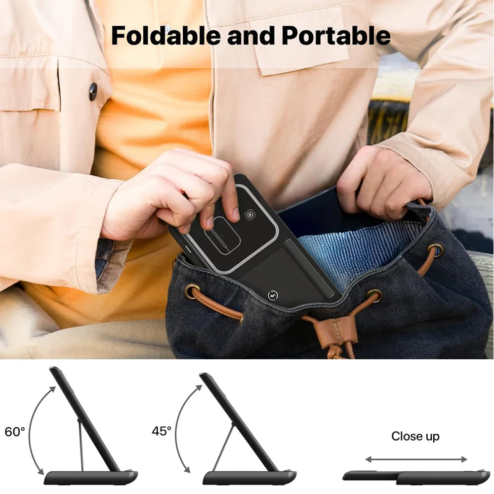 LED Fast Wireless Charger Stand 3 in 1 Foldable Charging Station For iPhone17/16/15/14Apple Watch 9 8 7 6 5 Airpods Pro
