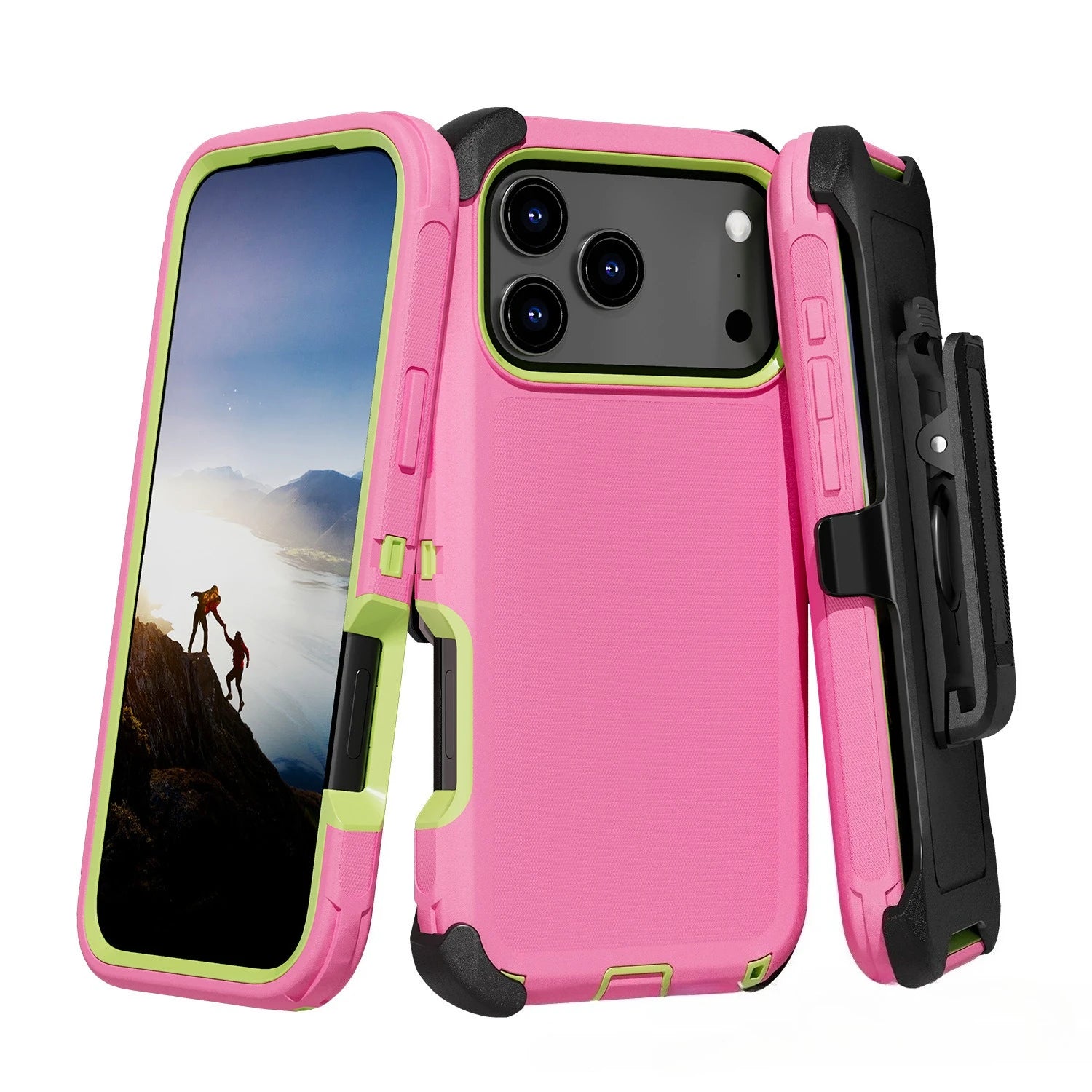 Rugged Shockproof Case with Belt Clip 2-Tone Design Heavy Duty Protection