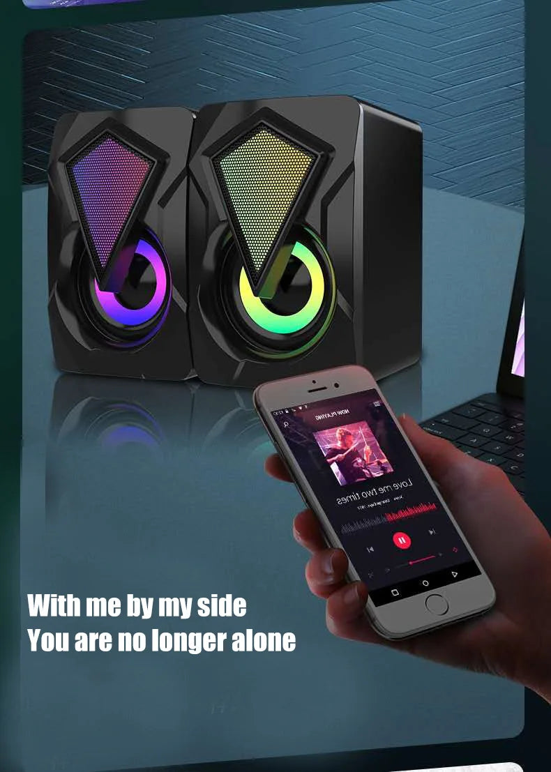 New X2 computer speaker, illuminated desktop laptop, multimedia mini wired