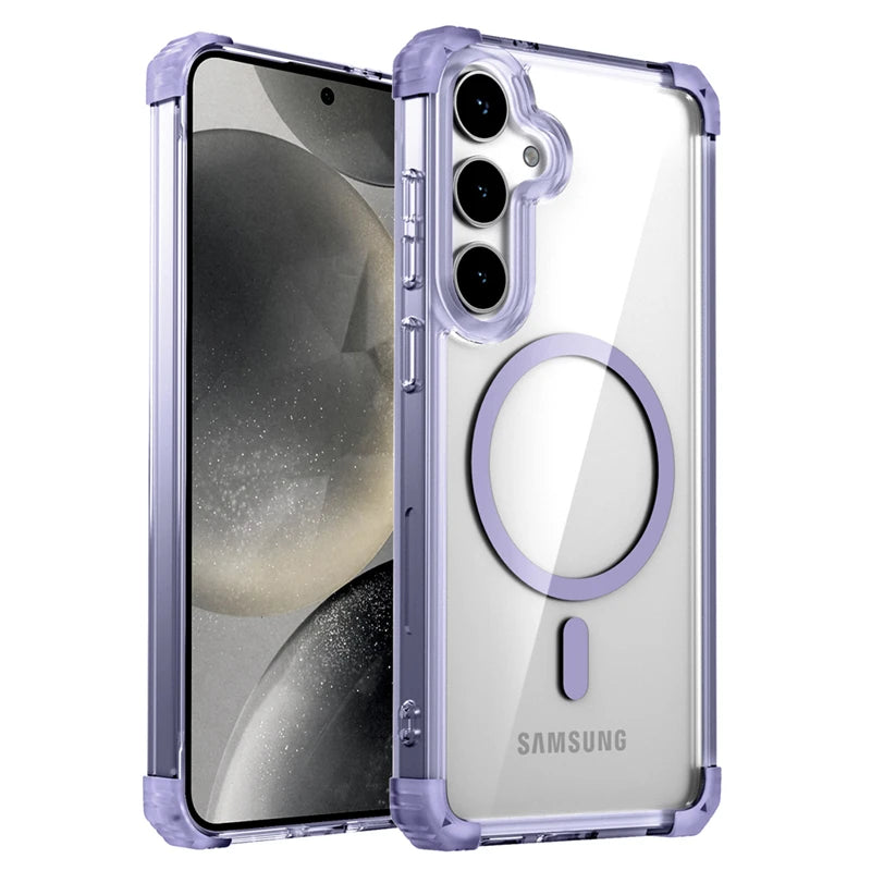 Shockproof Armor Transparent Case For Samsung Galaxy Magsafe Charge Cover