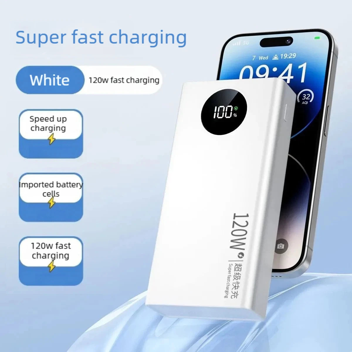 120W 57000mah Power Bank Super Fast Charging For Iphone Xiaomi Samsung Ultralarge Capacity For Mobile Power External Battery