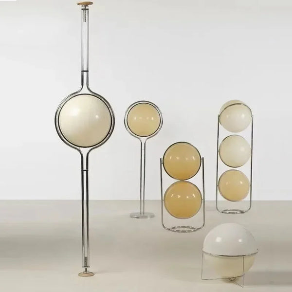 Garrault  Delord Floor Lamp Chrome Metal White Acrylic Ball Floor Light Living Room