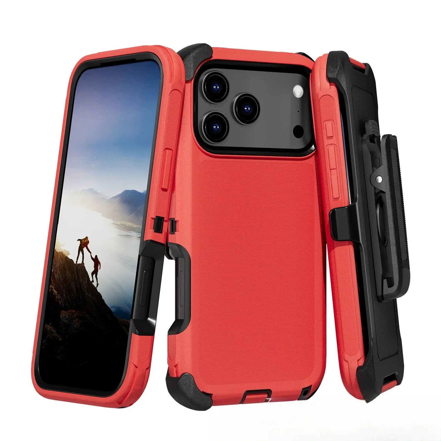 Rugged Shockproof Case with Belt Clip 2-Tone Design Heavy Duty Protection