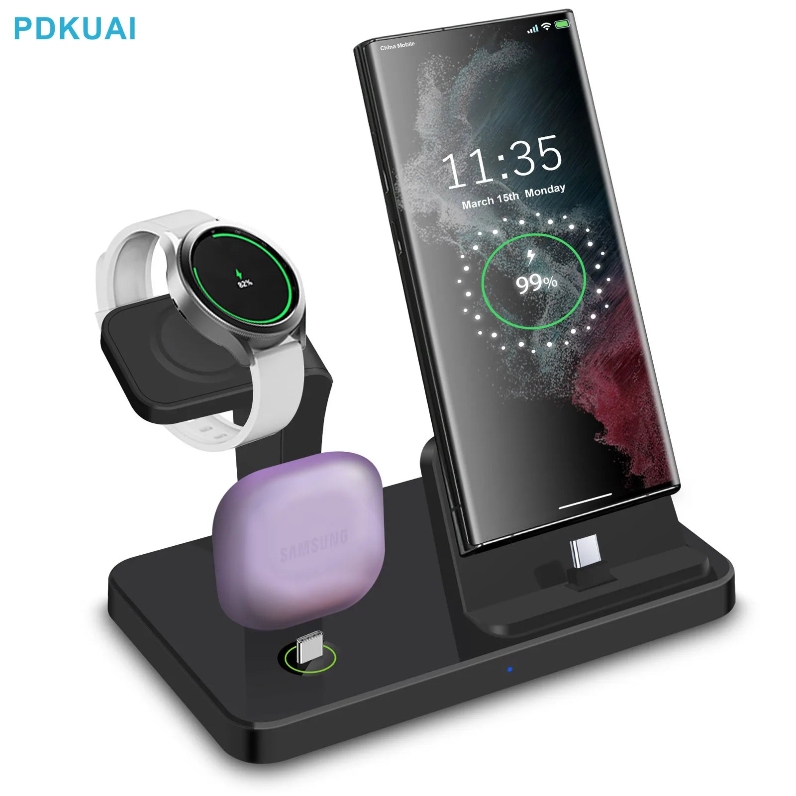 Charging Station for Samsung Type C Fast Wireless Charger Dock Stand