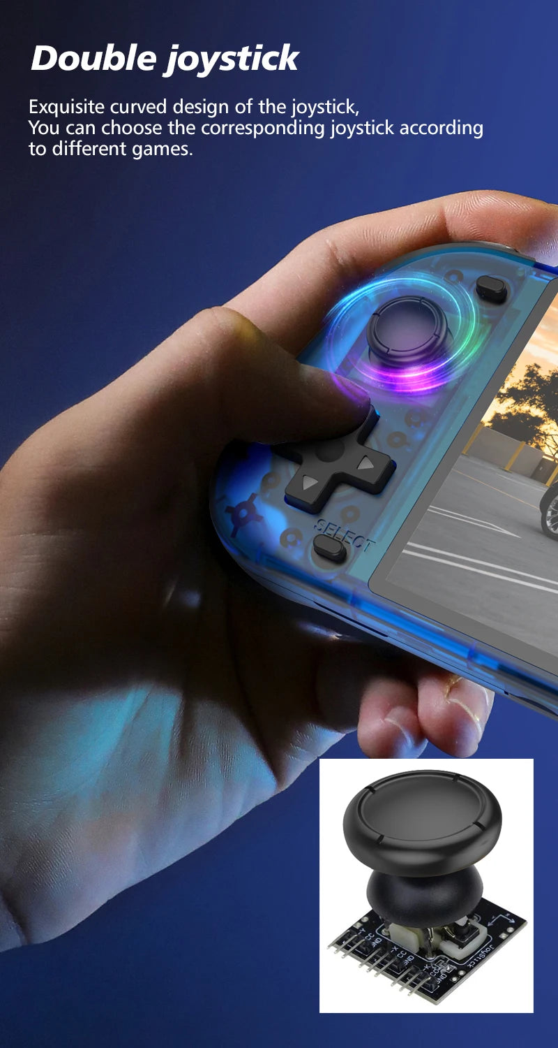 5.1inch New R50S Retro Handheld Video Game Console 128G IPS Screen Two-player Wifi Online Portable Pocket Video Player Boy Gift