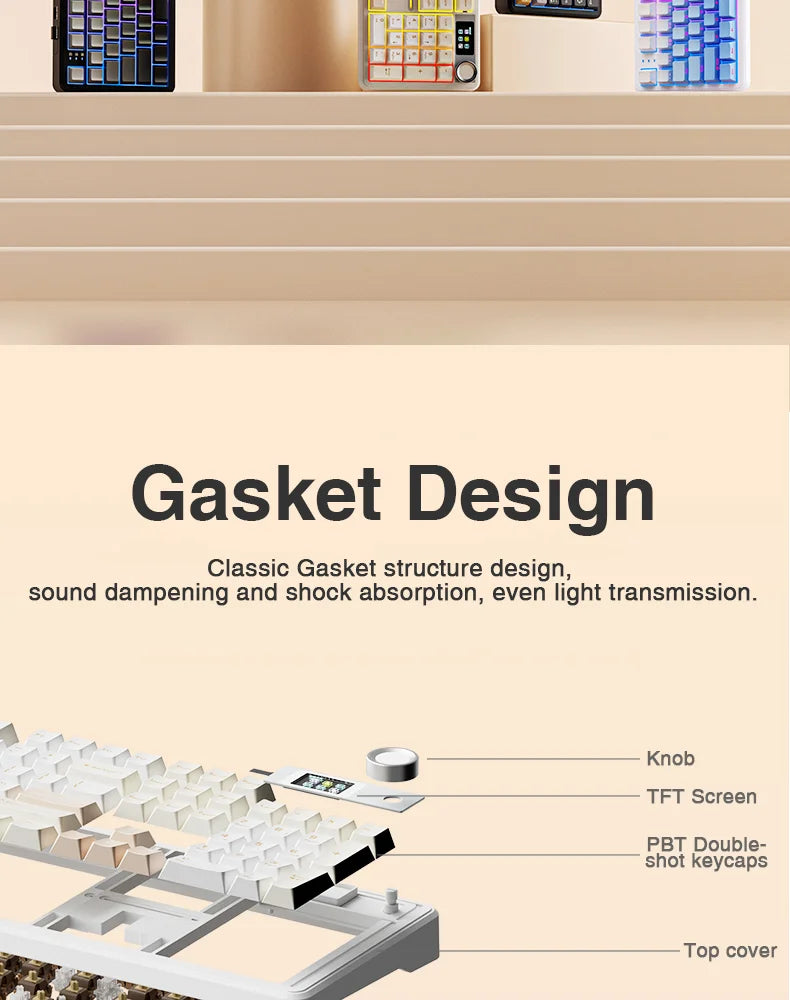 Wireless Bluetooth Keyboard Macro Gaming keyboard Gasket Keyboard