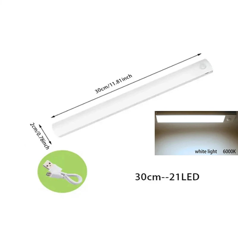PIR Motion Sensor LED Under Cabinet Lamp Dimmable Rechargeable Night Light