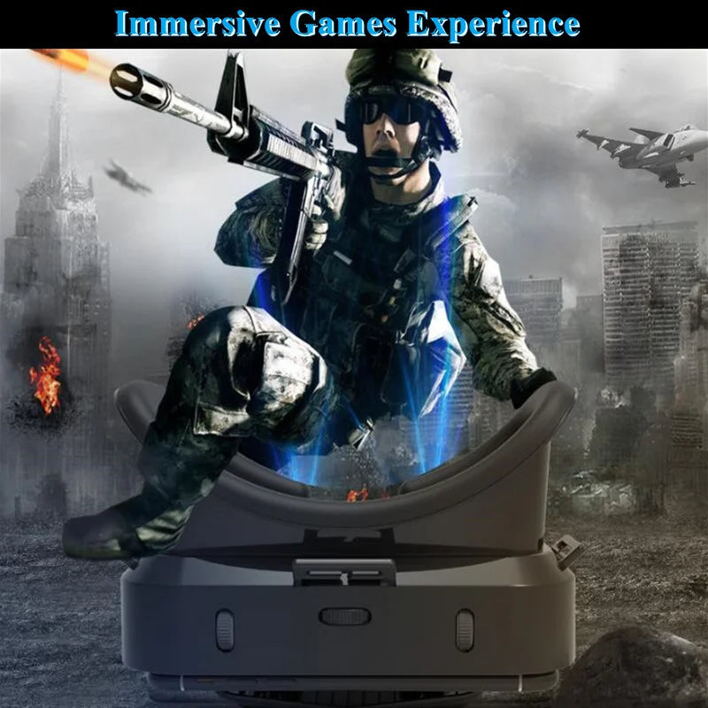 VR Glasses 3D Virtual Reality Box G10 IMAX Giant Screen Google Cardboard Helmet for 4.7-7inch Smartphone Matching Joystick
