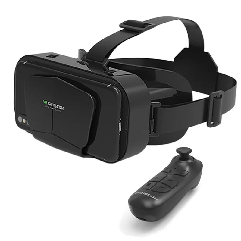 VR Glasses 3D Virtual Reality Box G10 IMAX Giant Screen Google Cardboard Helmet for 4.7-7inch Smartphone Matching Joystick