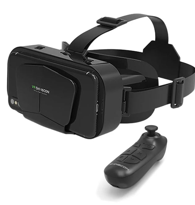 VR Glasses 3D Virtual Reality Box G10 IMAX Giant Screen Google Cardboard Helmet for 4.7-7inch Smartphone Matching Joystick