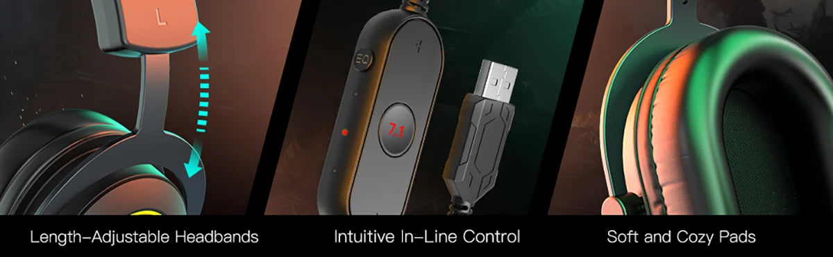 Fifine Dynamic RGB Gaming Headset with Mic Over-Ear Headphones