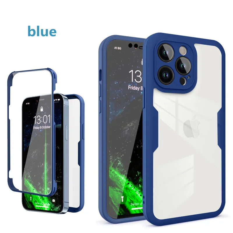 360 Full Body Front Back Clear Case For iPhone 8 Plus SE Silicone Shockproof