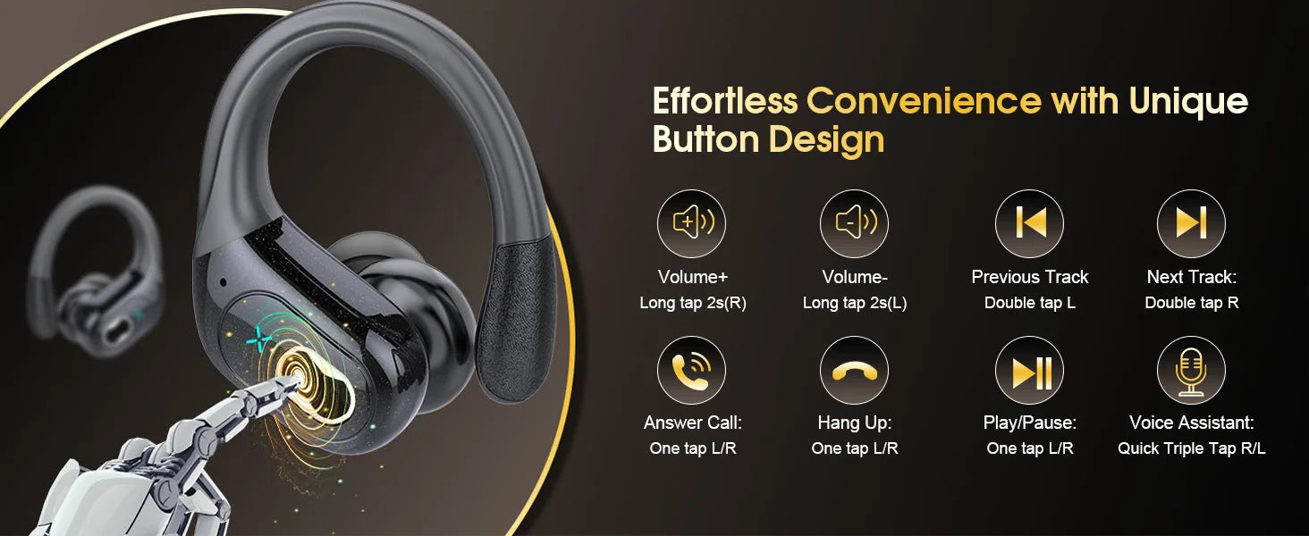 Wireless Earbuds 5.4 Bluetooth Headphones Sports Ear Buds