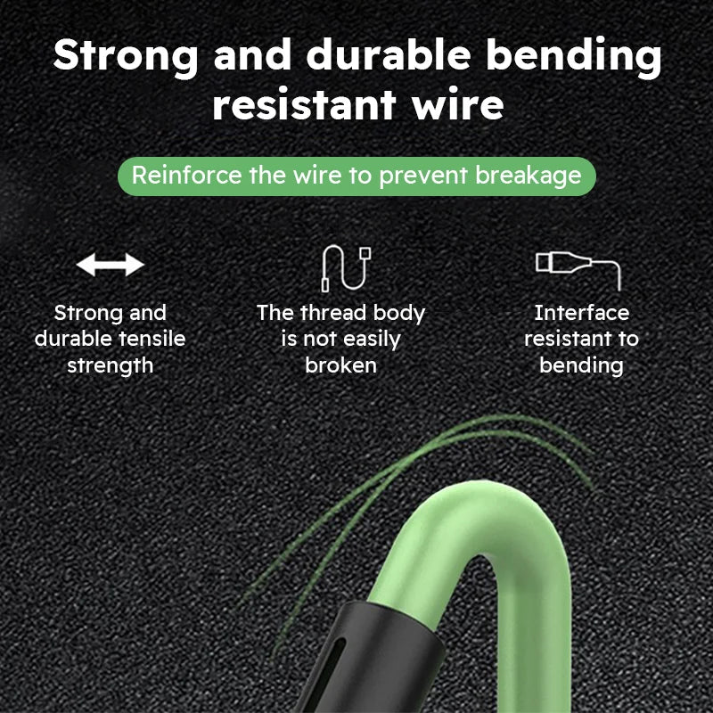 3 In 1  Silica gel USB Cable  Fast Charging Data Multi Port Multiple Charging Wire