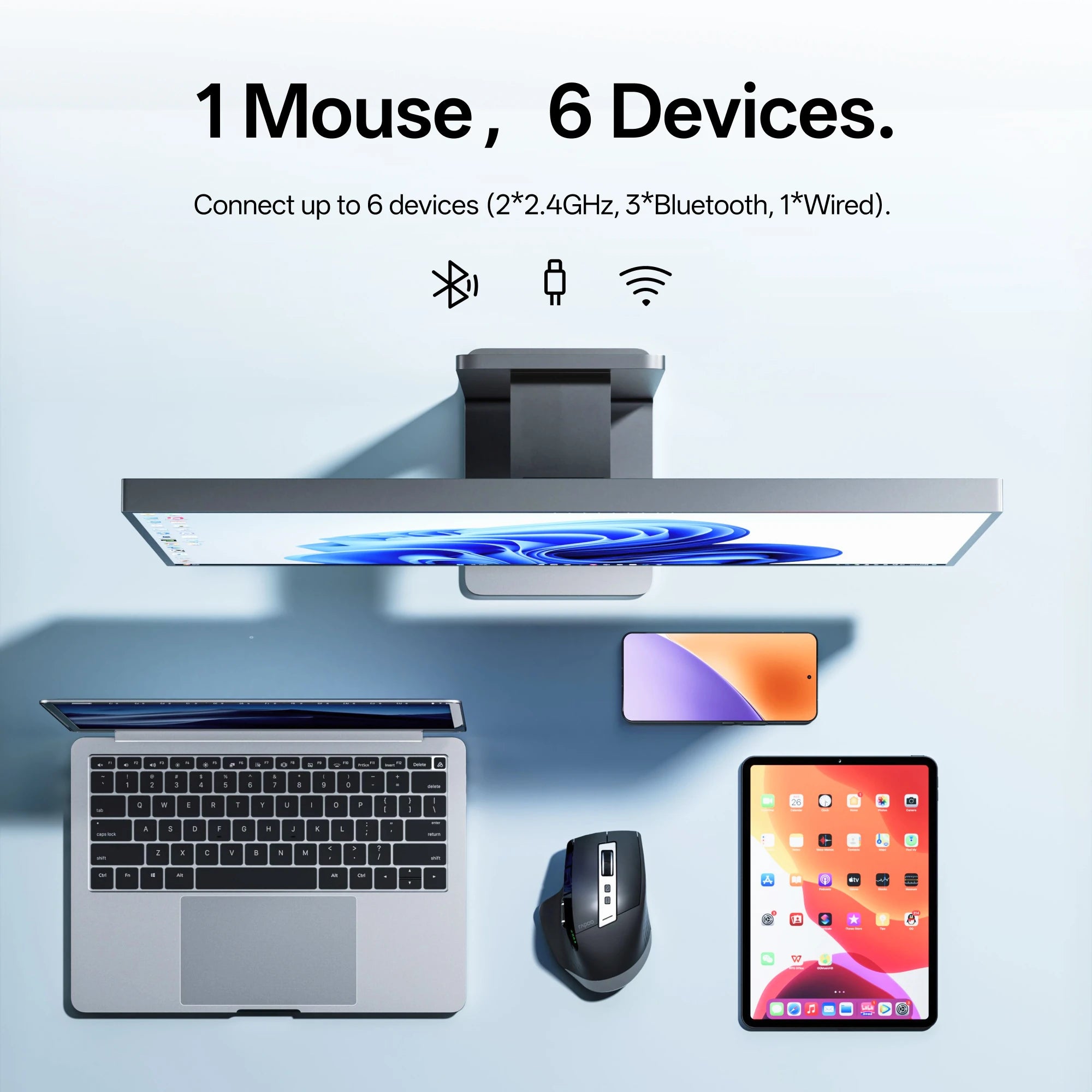 Rapoo 2026 New MT710L Multi-mode Rechargeable Wireless Bluetooth Mouse