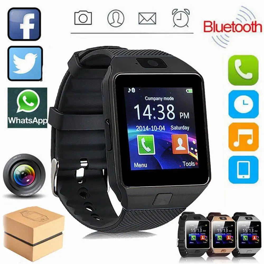 Smart Watch DZ09 Digital Touch Screen Q18 Bracelet Camera Bluetooth WristWatch SIM Card Smart Watch IOS Android Phones Support