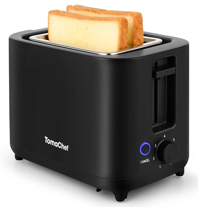 TomaChef  compact electric toaster 700W, with 7 heating Settings and a detachable breadcrumb tray, is perfect for toasting bread, bagels and waffles