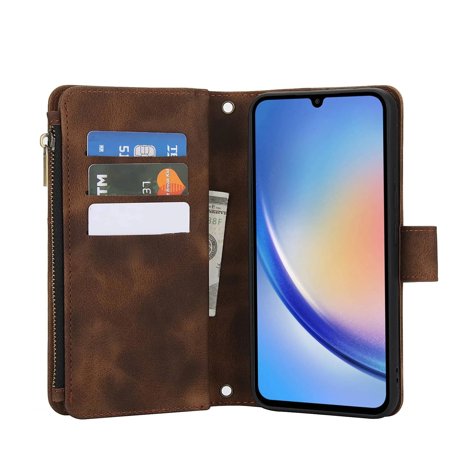 for Samsung Galaxy Case Wallet, Durable Leather Magnetic Buckle Flip Card Holder