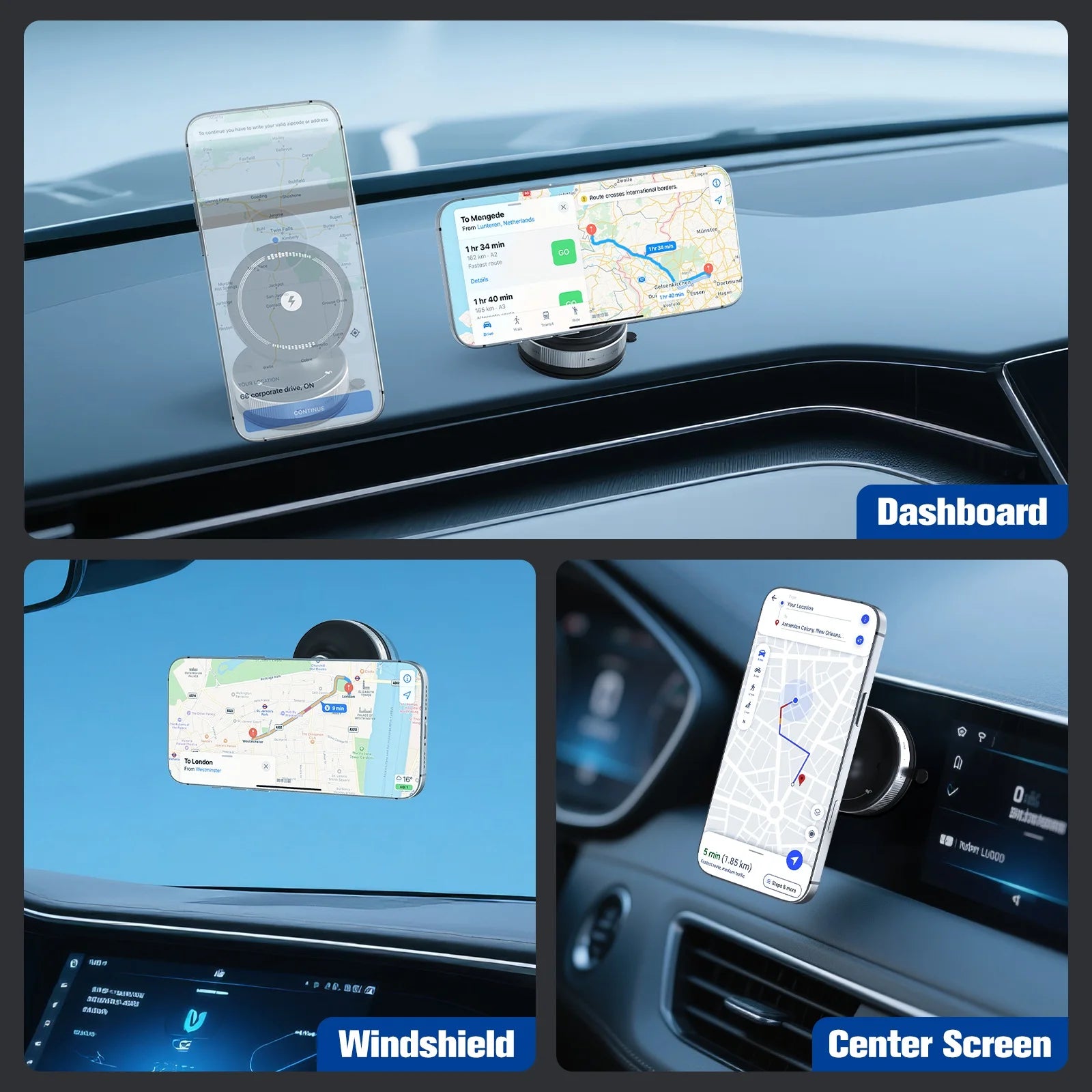 Magnetic Wireless Charger Car Phone Holder Air Vent Clip 15w Fast Charging