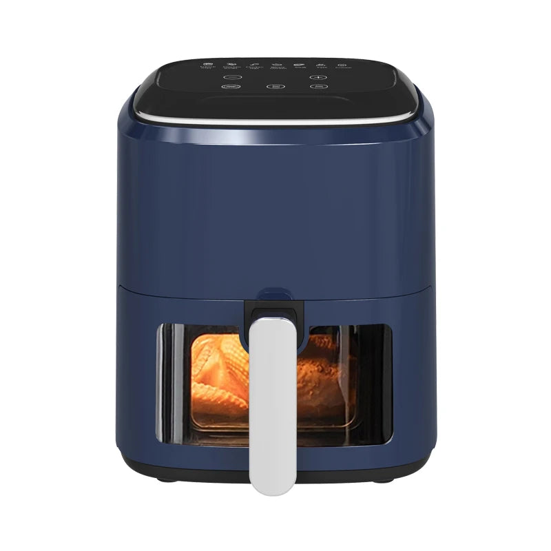 New Electric Air Fryer Smoke- 5.5L Capacity Smart Model Visible Cooking Eco-friendly Non-Stick Coating No Need Turn Over