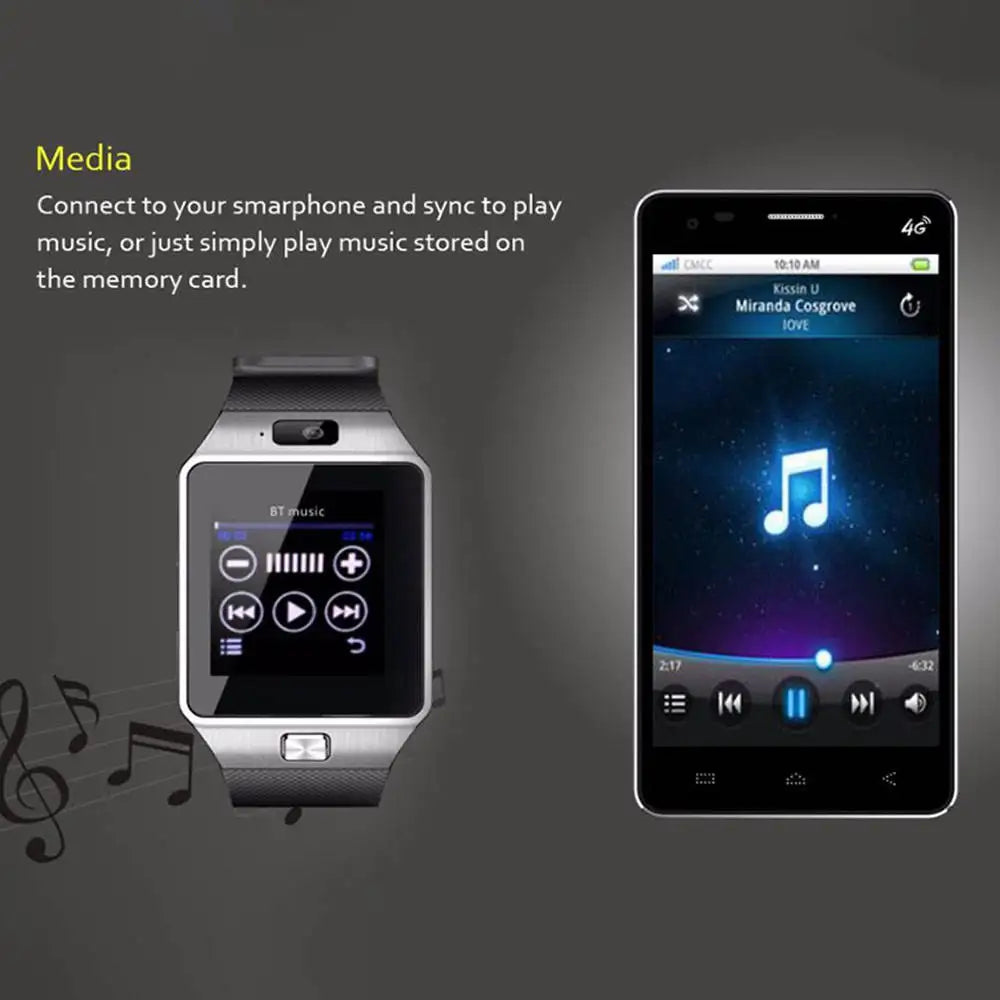 Smart Watch DZ09 Digital Touch Screen Q18 Bracelet Camera Bluetooth WristWatch SIM Card Smart Watch IOS Android Phones Support