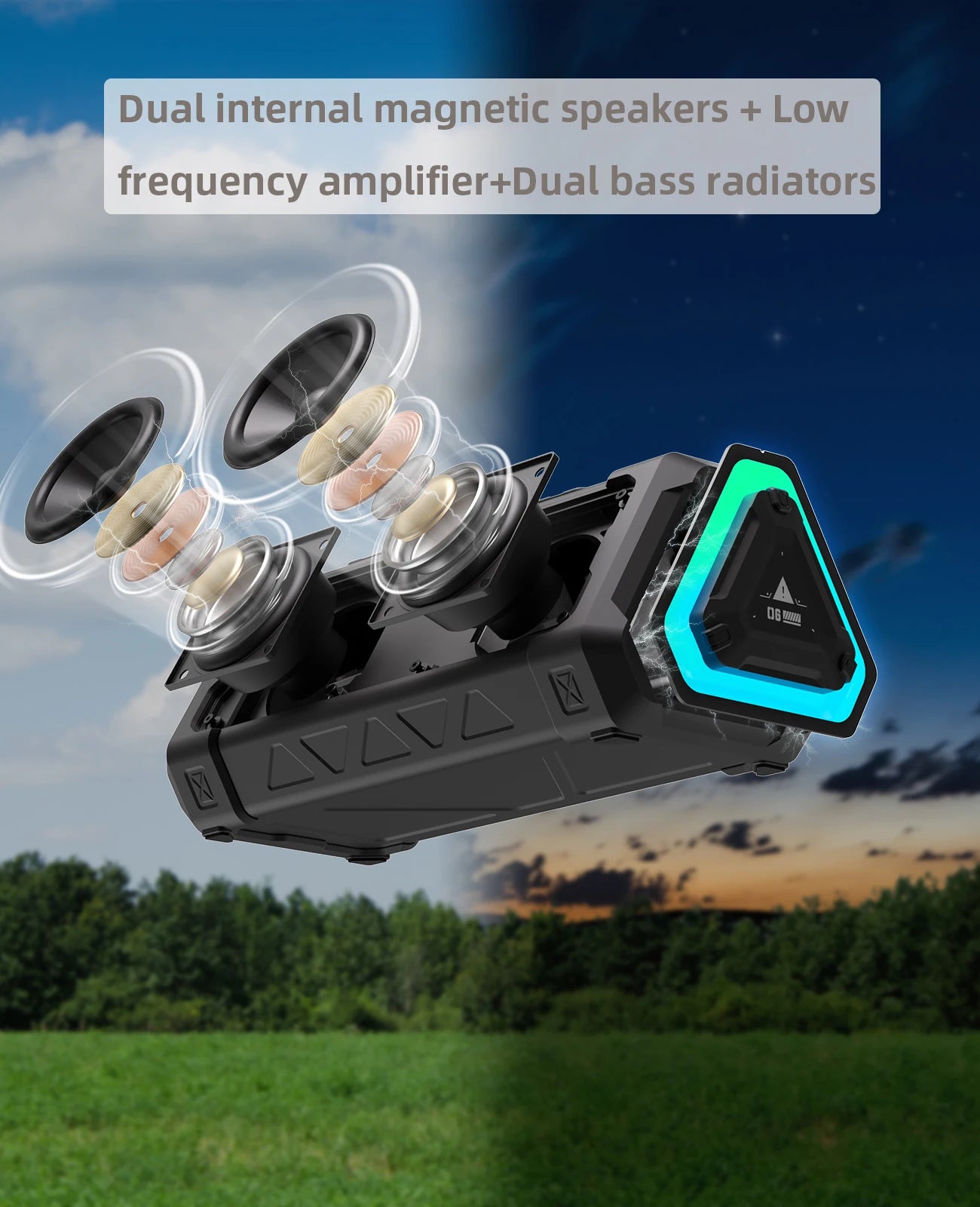Bluetooth Speaker 40W Output Power Bluetooth 5.3 Speaker Stereo RGB Light