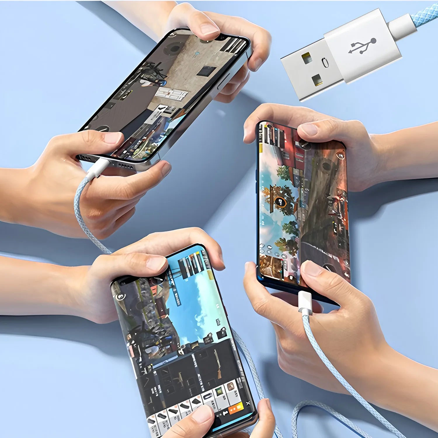 3 In 1 Fast Charging Cable For iPhone Xiaomi Poco Micro USB Type C Charger