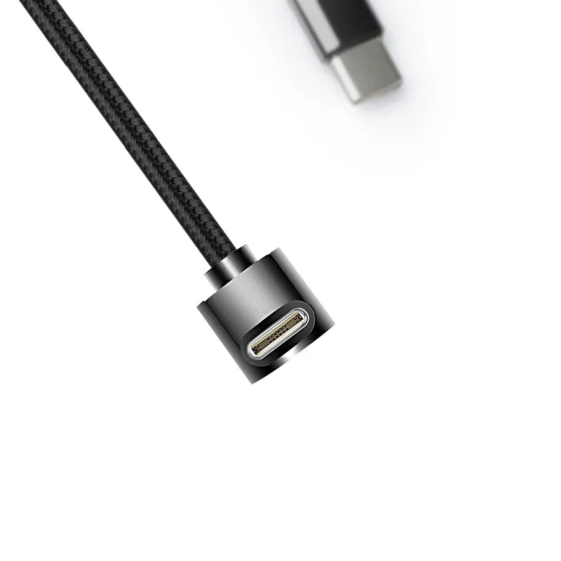 Nylon Braided Data Cable 90 Degree Elbow Line USB C To USB C PD Cable