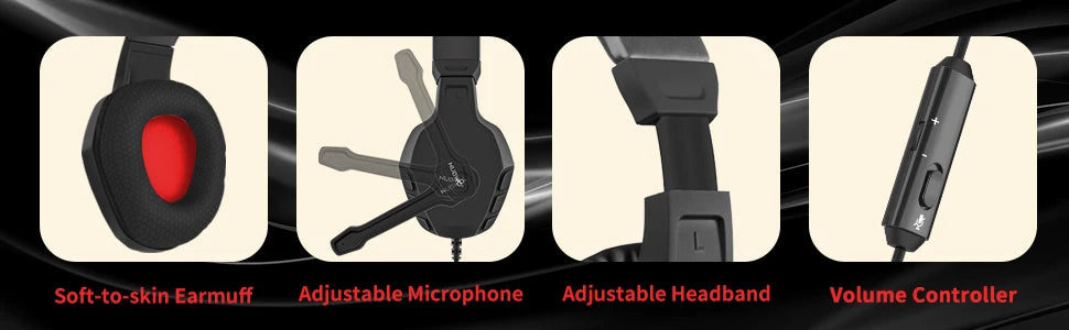 NUBWO U3 Xbox One PS4 Gaming Headset PC Mic Laptop Computer Stereo Headphones with Microphone for Playstation 4Xbox 1 Controller