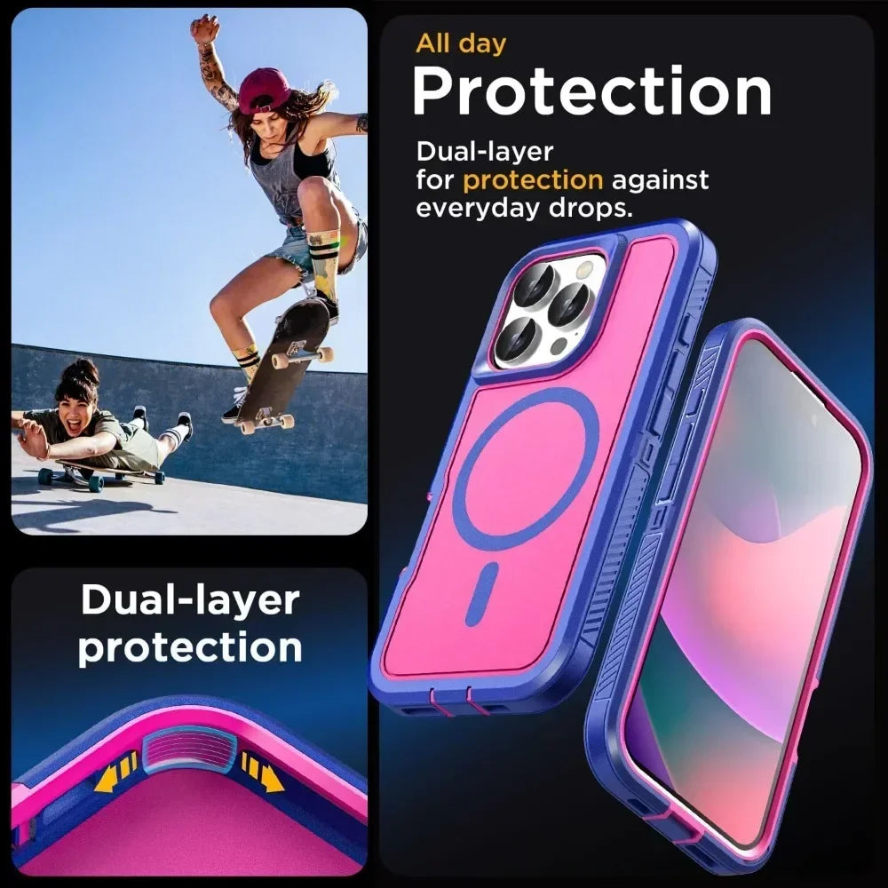 Luxury Ott Magnetic Armor Cases for IPhone Max Box Shockproof Charging