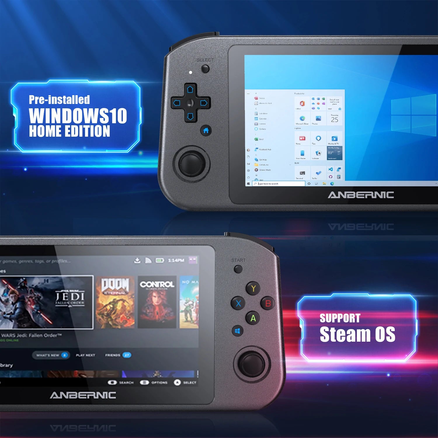 ANBERNIC Win600 PC Games Handheld AMD 3020e/3050e 5.94 Inch IPS Screen Office Video Game Console Windows 10 WiFi5  Pocket Laptop