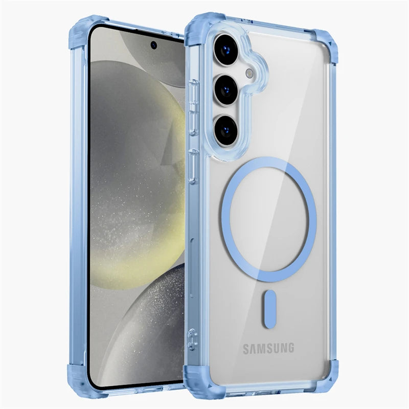 Shockproof Armor Transparent Case For Samsung Galaxy Magsafe Charge Cover