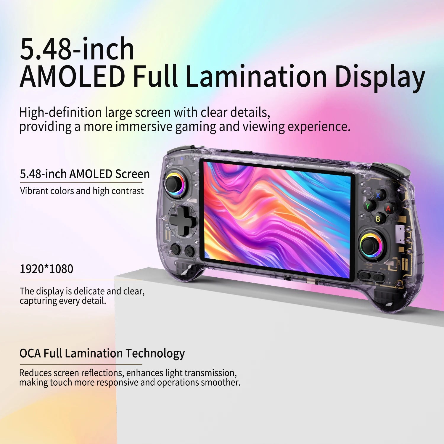 Anbernic RG557 Handheld Video Game Console Android 14 Gaming Console 5.48" AMOLED HD Screen Game Player WiFi 6E Bluetooth 5.3