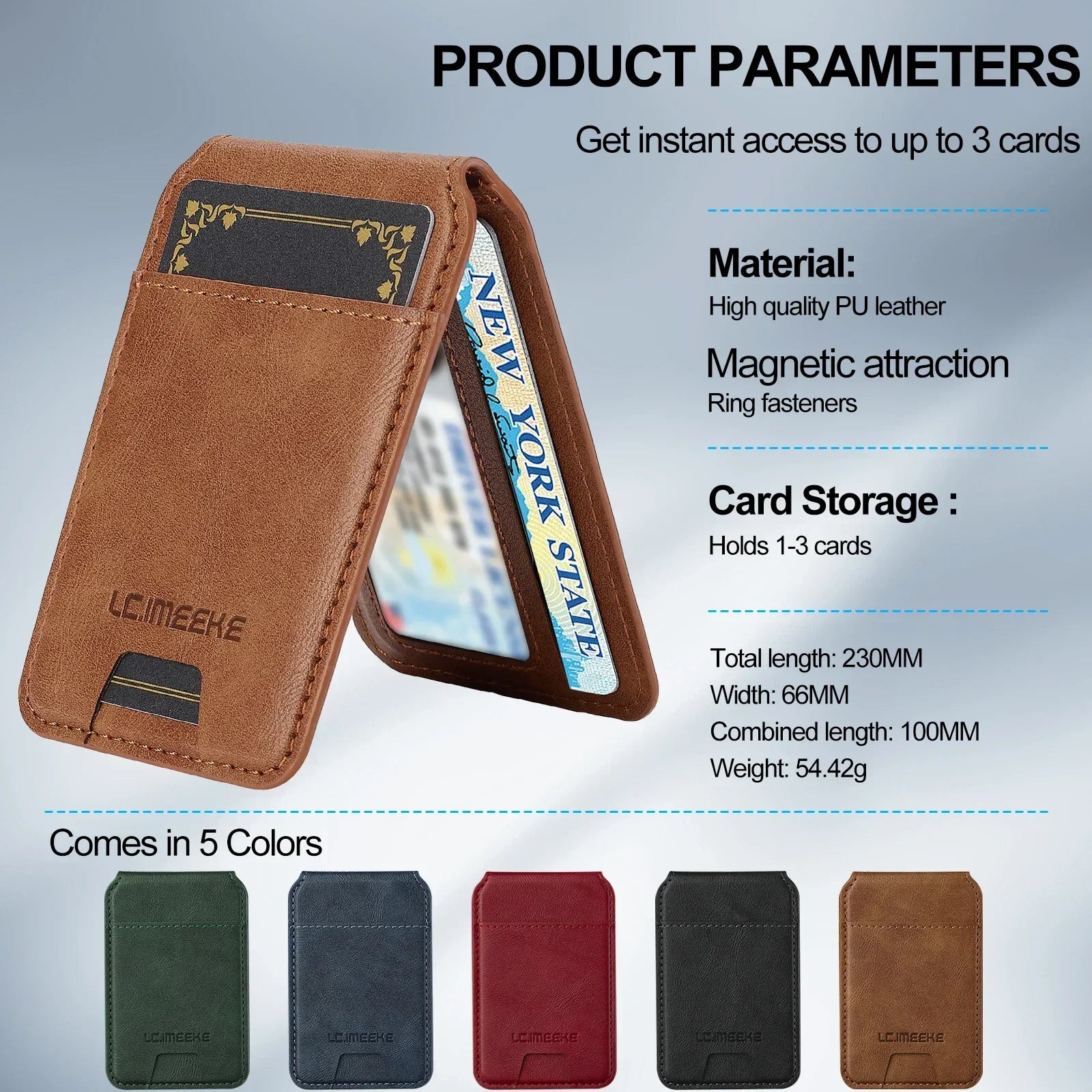 Detachable Leather Case For Samsung Galaxy Card Wallet Phone Bag