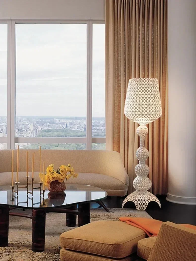 Italian Designer Hollow Goblet Acrylic Floor Lamp for Exhibition Hall Living Room
