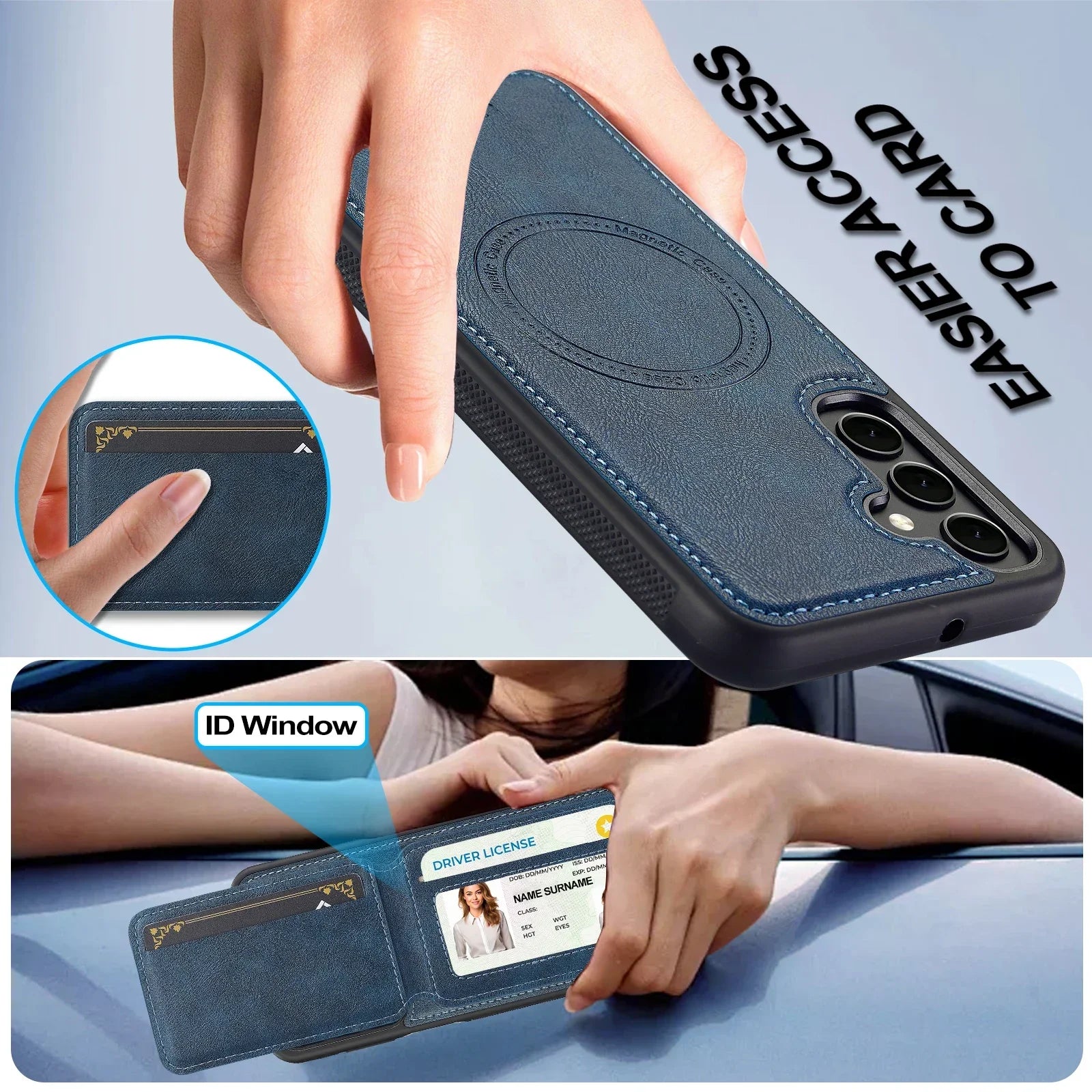 Detachable Leather Case For Samsung Galaxy Card Wallet Phone Bag