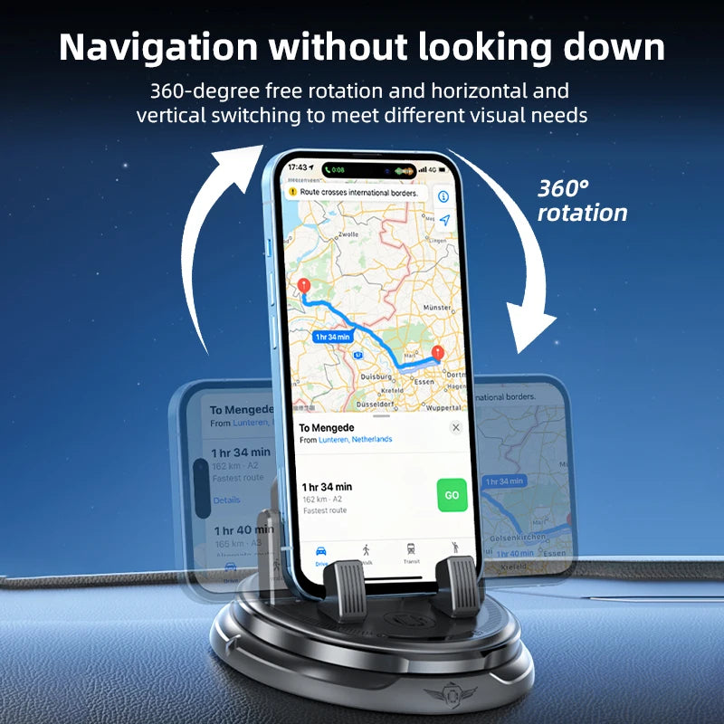 Lcars Car Dashboard Phone Holder, 360-Degree Rotatable, Multifunctional Phone Holder with Parking Number Plate, Special Support Stand for Car Navigation, Adhesive Base
