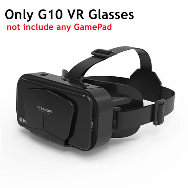 VR Glasses 3D Virtual Reality Box G10 IMAX Giant Screen Google Cardboard Helmet for 4.7-7inch Smartphone Matching Joystick