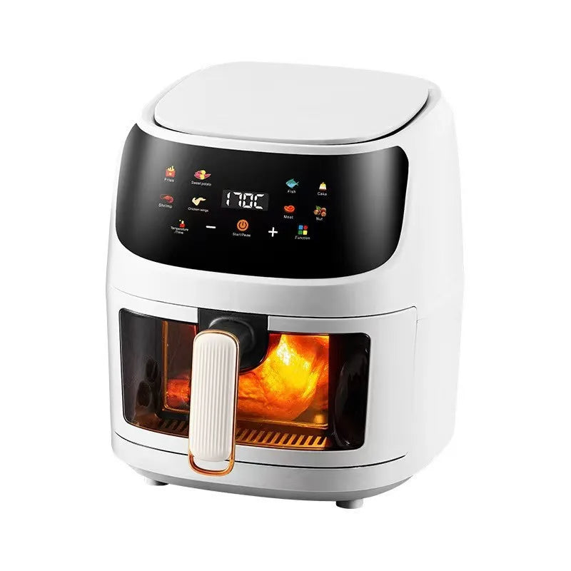 New 8L Large Capacity Air Fryer Multifunctional Visible Window Microcomputer Control for Home Commercial Use