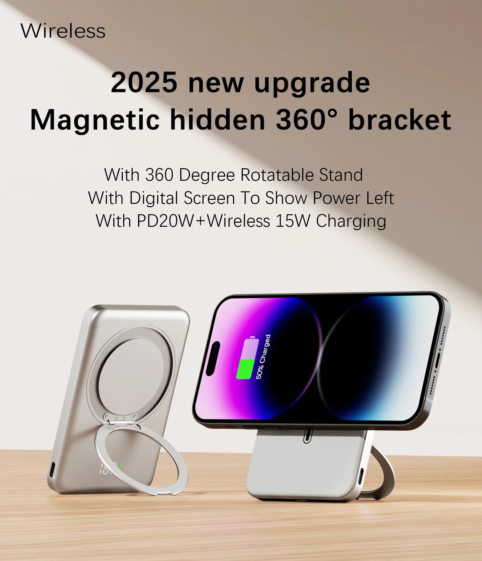 10000mAh Slim Mini Power Bank for MagSafe Magnetic Wireless Fast Charger
