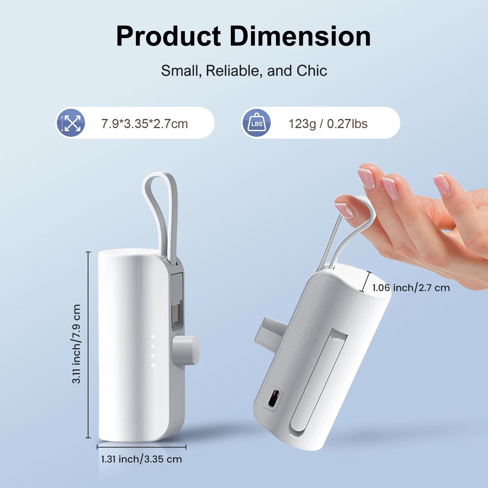 Mini Power Bank Portable 4500mAh Power Phone Charger Capsule Dual USB