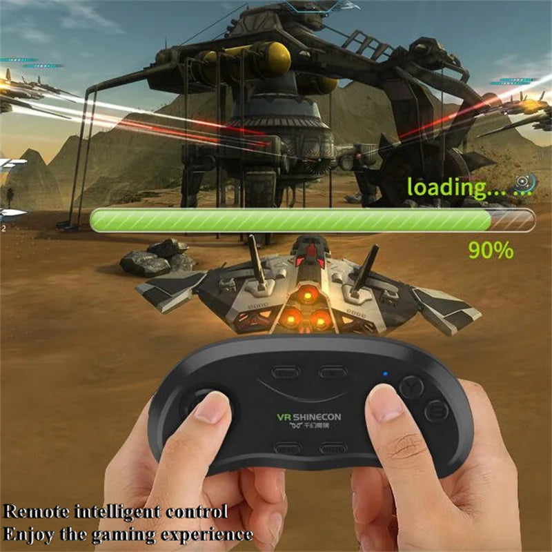 VR Glasses 3D Virtual Reality Box G10 IMAX Giant Screen Google Cardboard Helmet for 4.7-7inch Smartphone Matching Joystick