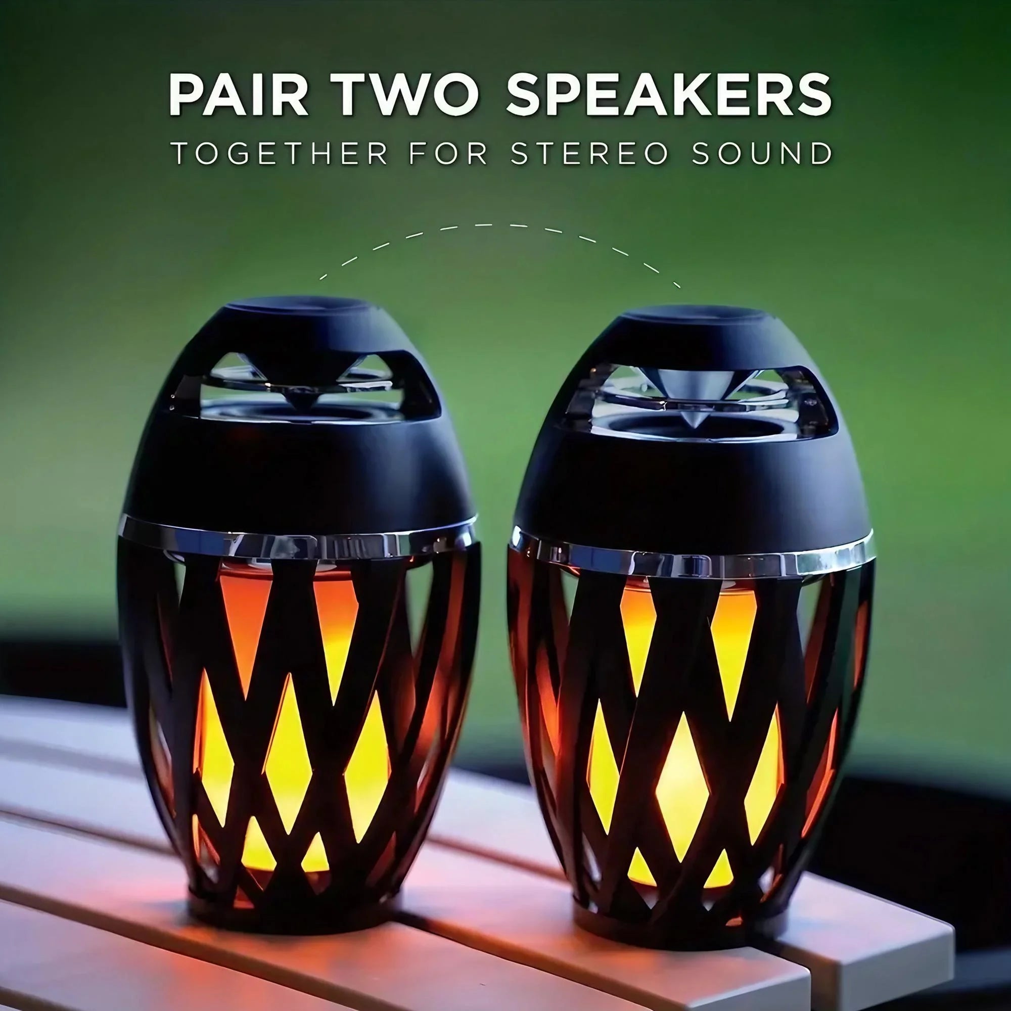 Portable Bluetooth 5.0 Flame Speaker with LED Torch 5W Bass Sound Camping