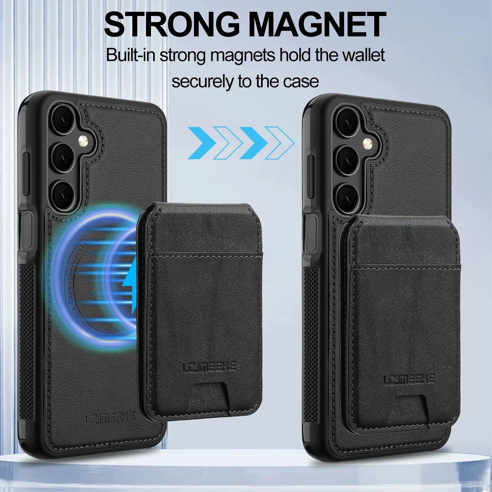Detachable Leather Case For Samsung Galaxy Card Wallet Phone Bag