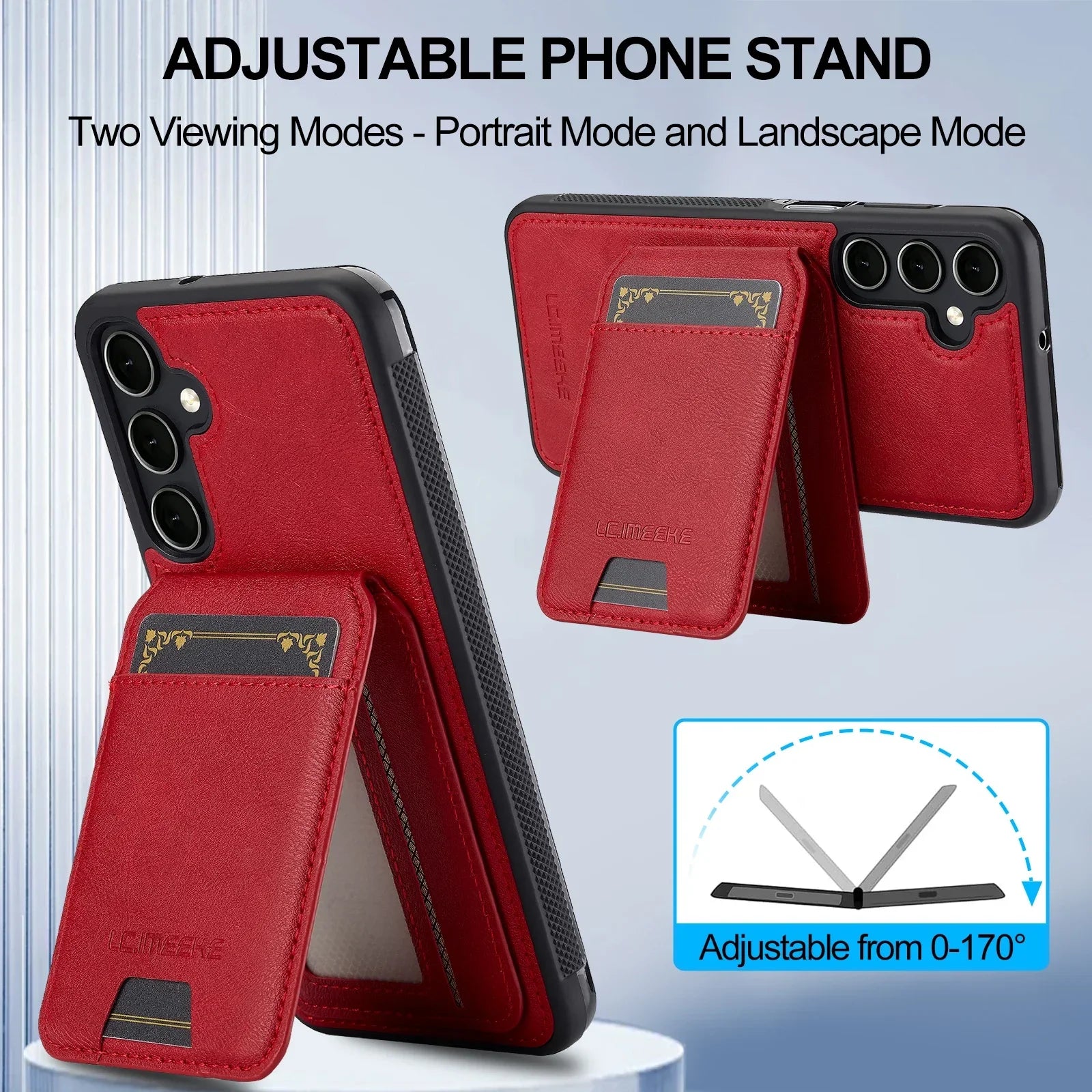 Detachable Leather Case For Samsung Galaxy Card Wallet Phone Bag