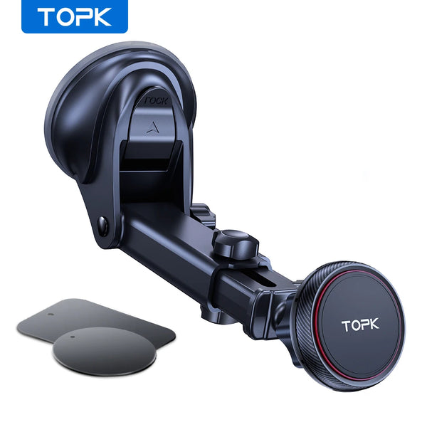 TOPK Magnetic Car Phone Mount, N52 Strong Magnet Dashboard Holder