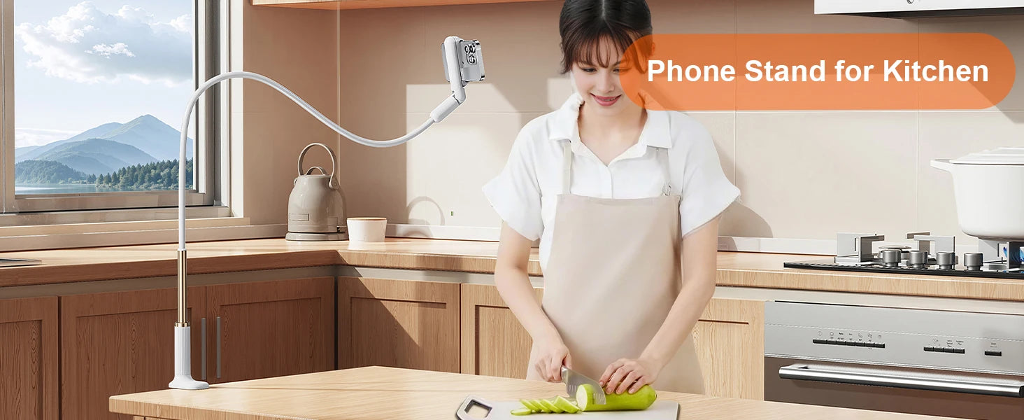 Eary Gooseneck Phone Holder for Bed Cell Phone Mount Clamp Clip Flexible Device